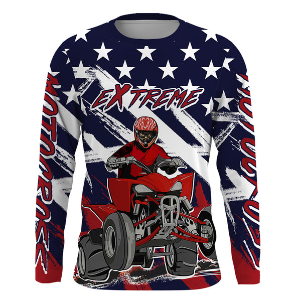 ATV Motocross Racing Jersey American Flag Upf30+ Youth Quad Bike Shirt Men Kid Off-Road MX40