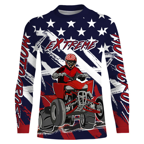 ATV Motocross Racing Jersey American Flag Upf30+ Youth Quad Bike Shirt Men Kid Off-Road MX40