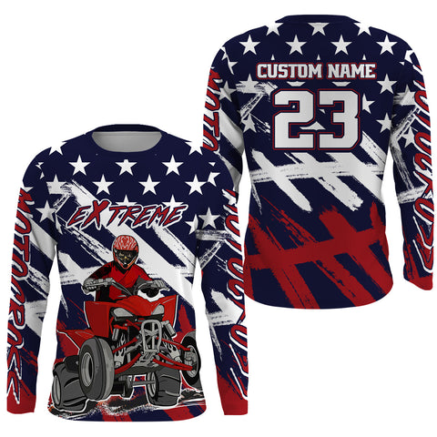 ATV Motocross Racing Jersey American Flag Upf30+ Youth Quad Bike Shirt Men Kid Off-Road MX40