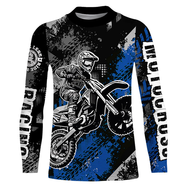 Motocross Racing Jersey Blue Upf30+ Dirt Bike Shirt Men Women Kid Off-road Riding Jersey XM250