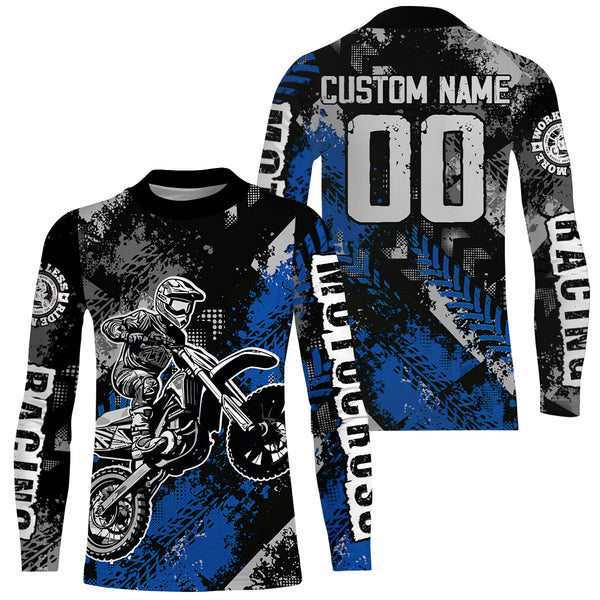 Motocross Racing Jersey Blue Upf30+ Dirt Bike Shirt Men Women Kid Off-road Riding Jersey XM250