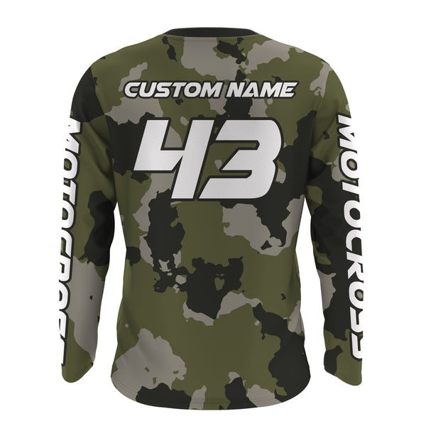 Camo Motocross Jersey Women Men Kid UPF30+ Dirt Bike Shirt Ride To Live MX Racing Off-Road XM126