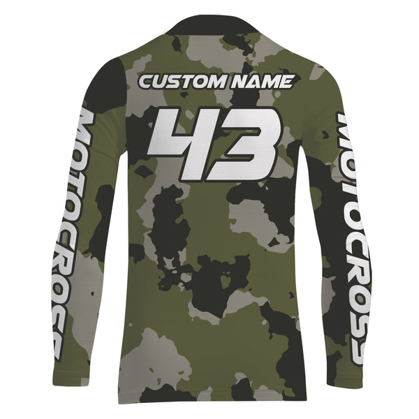 Camo Motocross Jersey Women Men Kid UPF30+ Dirt Bike Shirt Ride To Live MX Racing Off-Road XM126