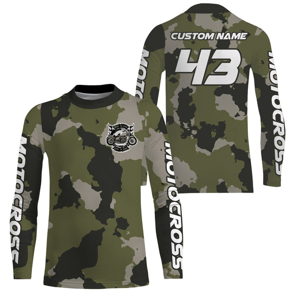 Camo Motocross Jersey Women Men Kid UPF30+ Dirt Bike Shirt Ride To Live MX Racing Off-Road XM126