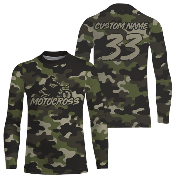 Camo Racing Jersey UPF30+ Motocross Shirt Off-road Dirt Bike Jersey Youth Men Jersey XM183