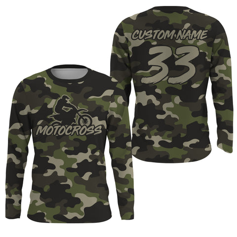 Camo Racing Jersey UPF30+ Motocross Shirt Off-road Dirt Bike Jersey Youth Men Jersey XM183