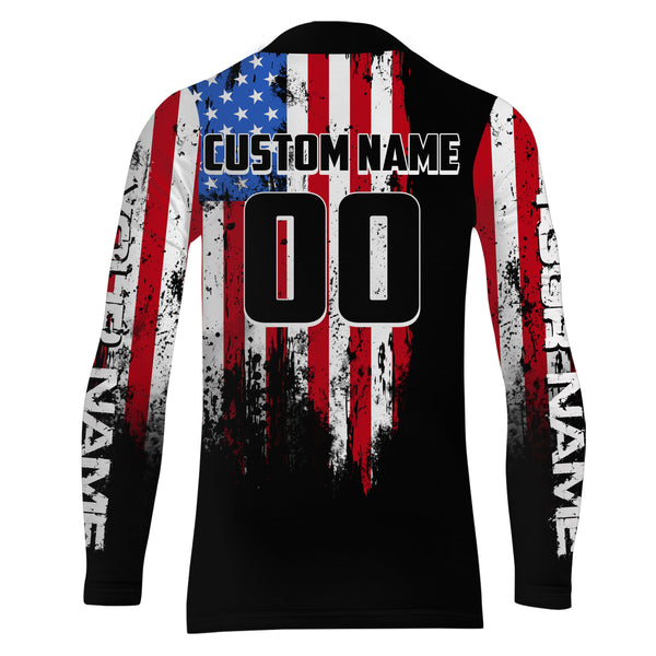 American Flag Motocross Jersey Men UPF30+ Dirt Bike Shirt Women Kid Patriotic MX Racing Shirt XM75