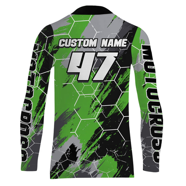 Motocross Racing Jersey Green Upf30+ Youth Dirt Bike Shirt Motorcycle Men MX Off-Road XM140