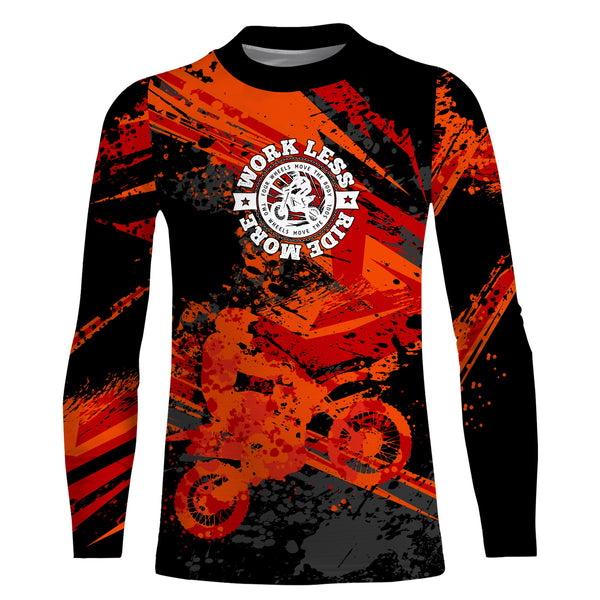 Motocross Jersey Personalized UPF30+ Racing Shirt Dirt Bike Off-road Biker Ride More Motorcycle Red Shirt| XM04