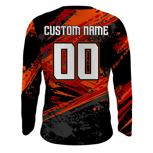 Motocross Jersey Personalized UPF30+ Racing Shirt Dirt Bike Off-road Biker Ride More Motorcycle Red Shirt| XM04