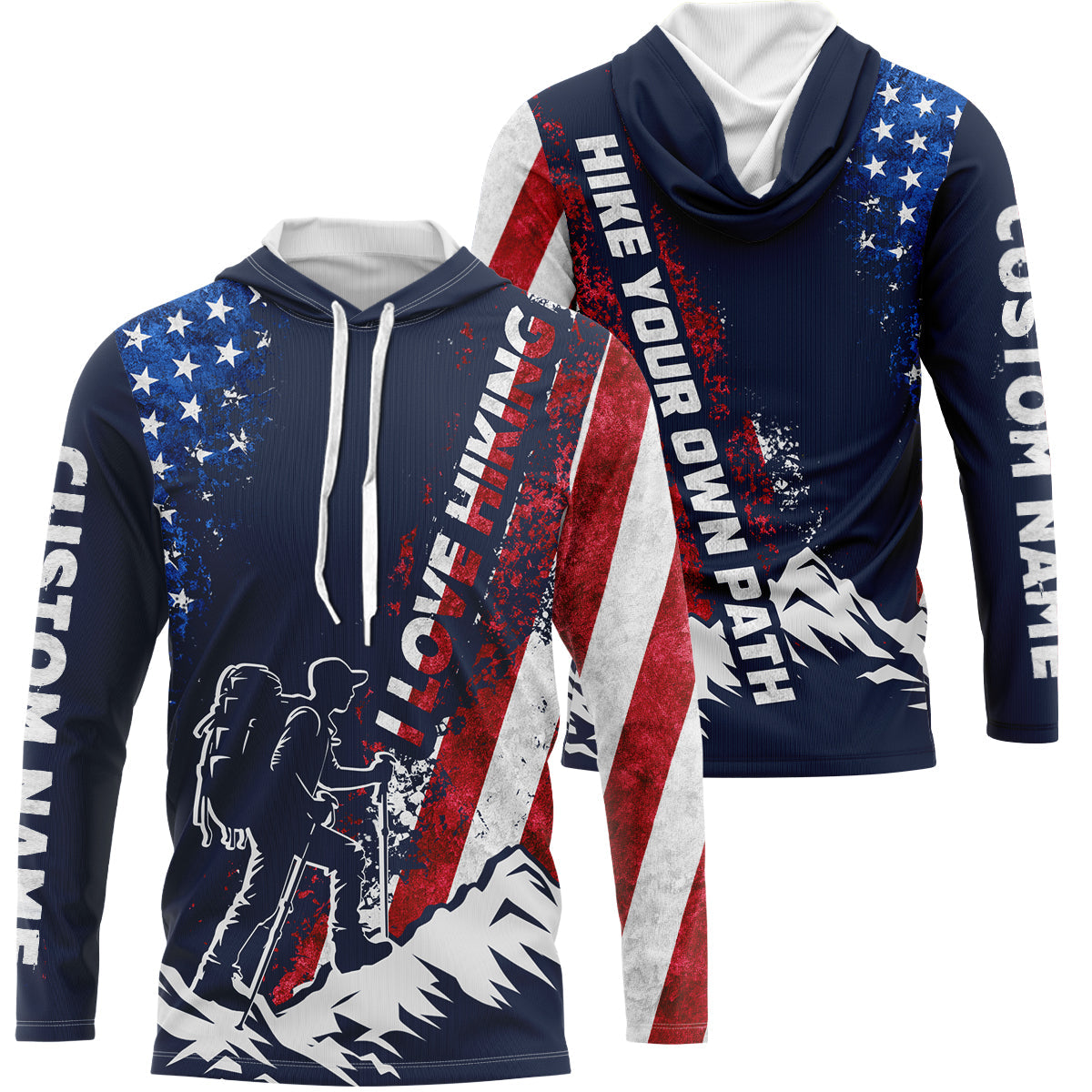 Hiking Shirt Patriotic Men Women Upf30+ American Short & Long Sleeve Hiking Shirts HM12
