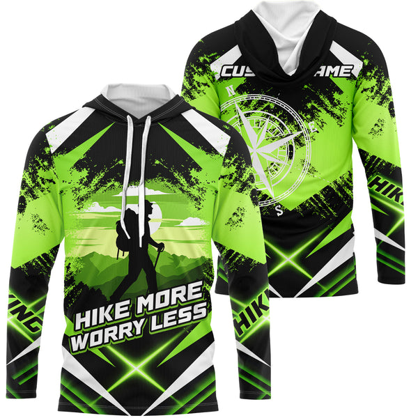 Green Hiking Shirt For Men Women Upf30+ Custom Hiking Shirts Short & Long Sleeved HM15