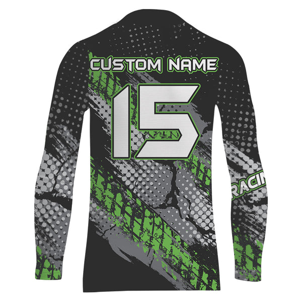 ATV Motocross Jersey Green UPF30+ Kid Men Quad Bike Shirt ATV Racing Off-Road Jersey MX53