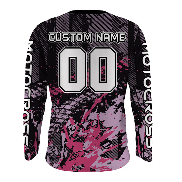 Motocross Jersey Pink UPF30+ Dirt Bike Shirt Girl Women Racing Off-Road Motorcycle Shirt XM156