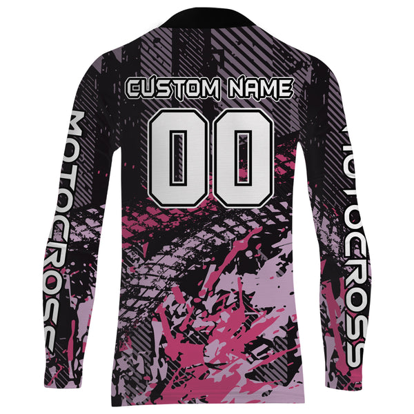 Motocross Jersey Pink UPF30+ Dirt Bike Shirt Girl Women Racing Off-Road Motorcycle Shirt XM156