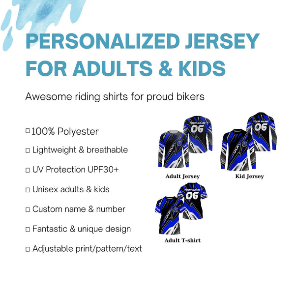 Motocross jersey kid adult UPF30+ custom dirt bike off-road shirt Work Less Ride More motorcycle PDT313