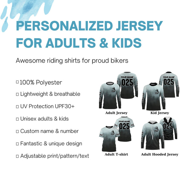 Custom motocross jersey UPF30+ wood terrain kids men women dirt bike enduro motorcycle off-road NMS1027