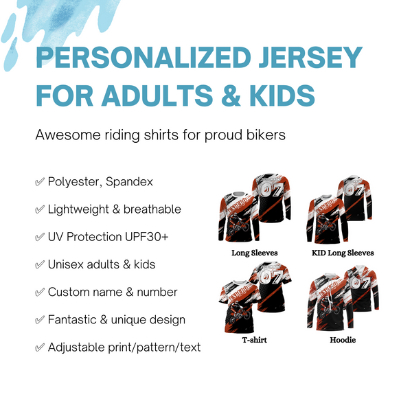 Personalized Enduro Jersey UPF30+ Extreme Off-road Motocross Adult&Kid Enduro Dirt Bike Racing| NMS698