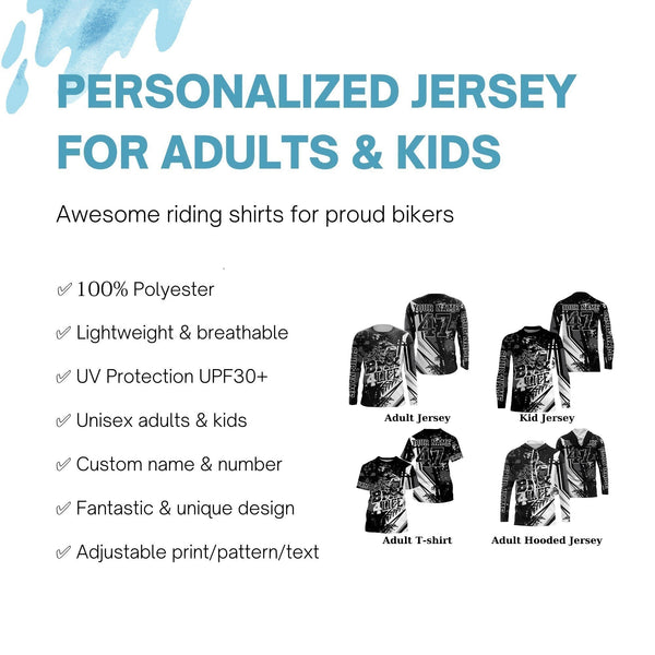 BMX 4 Life black BMX racing jersey UPF30+ sun shirt Custom Adult Youth cycling motocross racewear| SLC132