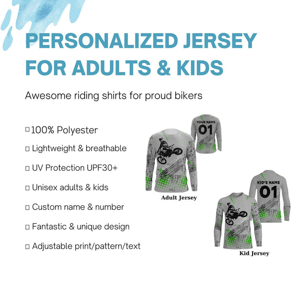 Personalized Motocross Jersey UPF30+ Freestyle FMX Dirt Bike Riders Off-road Motorcycle Racing NMS1322