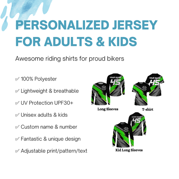 Personalized Racing Jersey UPF30+ UV Protect Work Less Ride More Dirt Bike Rider Motorcycle Racewear| NMS405