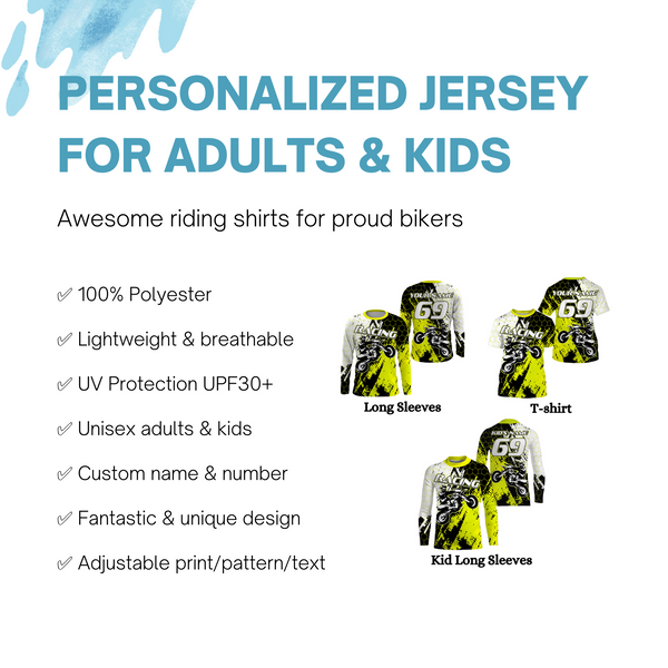 Personalized Racing Jersey UPF30+ UV Protect Dirt Bike Racing Shirt Off-Road Rider Motorcycle Racewear| NMS401