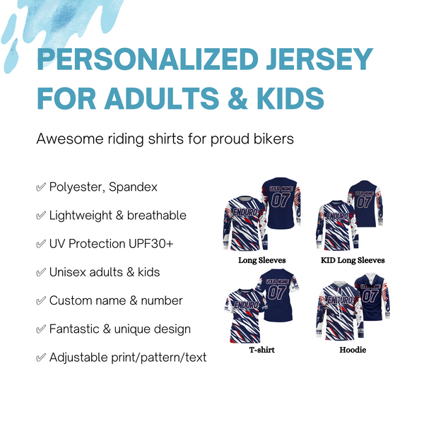 Enduro Racing Personalized Jersey UPF30+ Off-road Dirt Bike Adult&Kid Extreme Terrain Race| NMS708