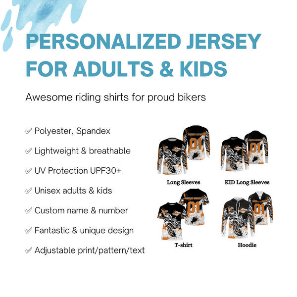 Enduro Personalized Jersey UPF30+ Extreme Off-road Dirt Bike Racing Adult&Kid Mountain Terrain Race| NMS704