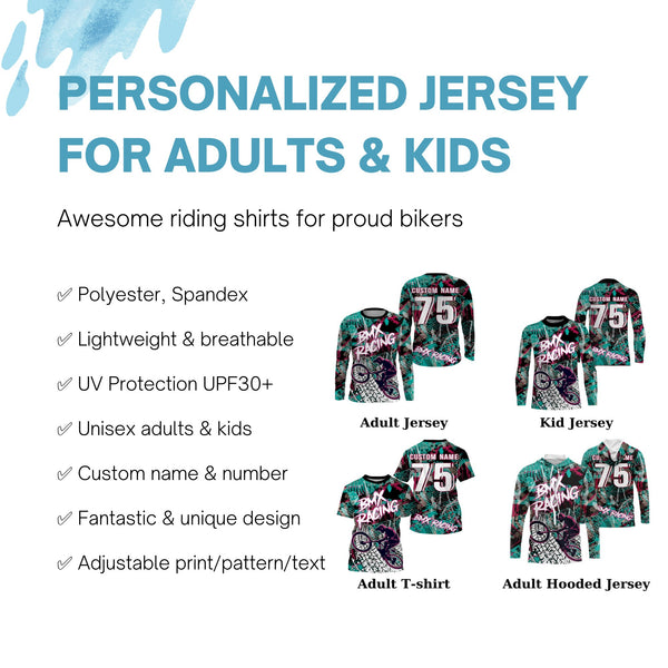 Custom BMX riding jersey UPF30+ racing shirts off-road Cycling adult&kid team racewear| SLC35