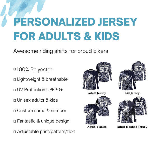 Camo Motocross jersey youth boys girls UPF30+ Motocross custom off-road racing motorcycle shirt PDT84