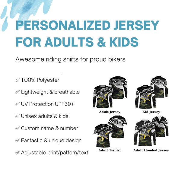 Camo mountain biking jersey Adult Kid cycling gear UPF30+ sun shirt Youth MTB motocross racewear| SLC134