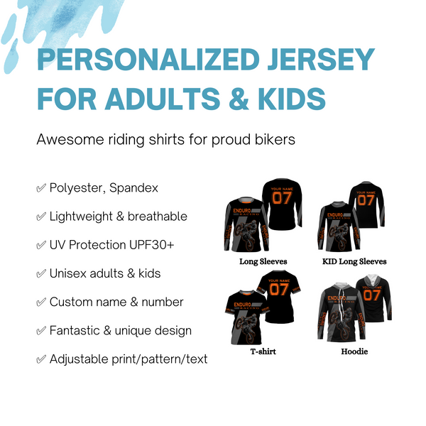 Enduro Racing Jersey UPF30+ Personalized Off-road Motocross Adult&Kid Extreme Dirt Bike Racing| NMS696