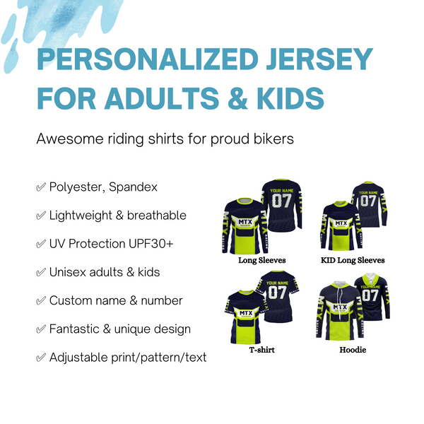 MTX Racing Jersey UPF30+ Personalized Motocross Riders Dirt Bike Shirt Off-road Motorcycle Jersey| NMS664