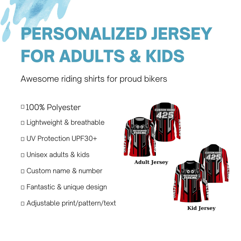 : Personalized Extreme Dirt Bike Riding Jersey Custom