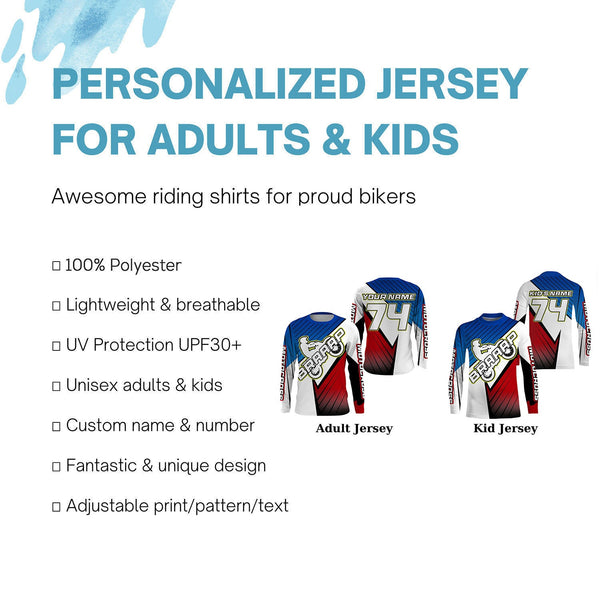 Braaapp personalized motocross jersey UPF30+ dirt bike adult kid MX racing motorcycle long sleeves NMS1071