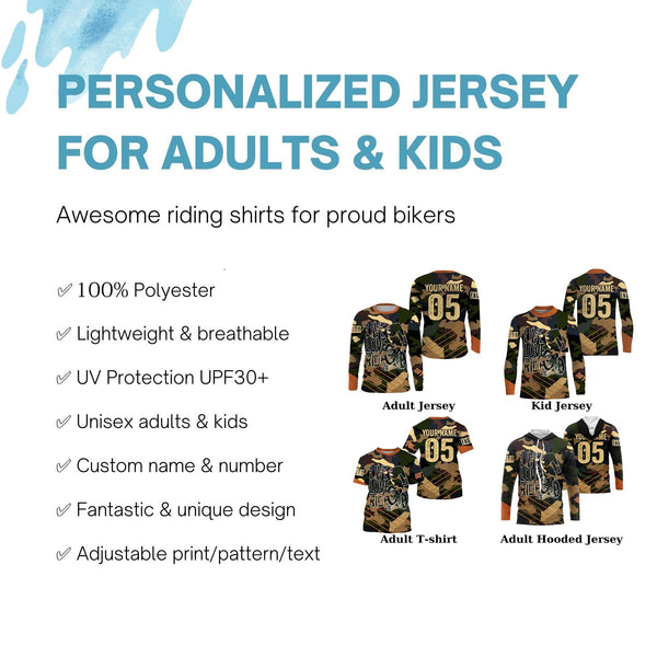 Love live ride Camo MTB downhill jersey UPF30+ adult kid mountain bike shirt Cycling clothes| SLC235