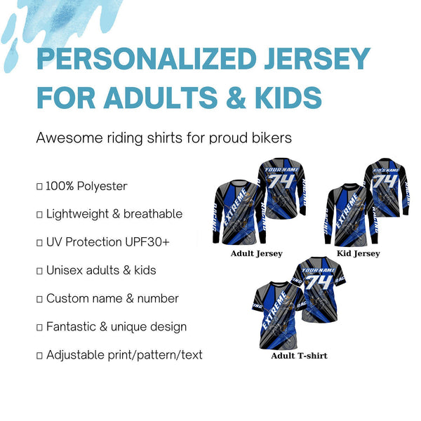 Extreme dirt bike riding jersey custom kid women men UPF30+ Motocross shirt off-road motorcycle  PDT286