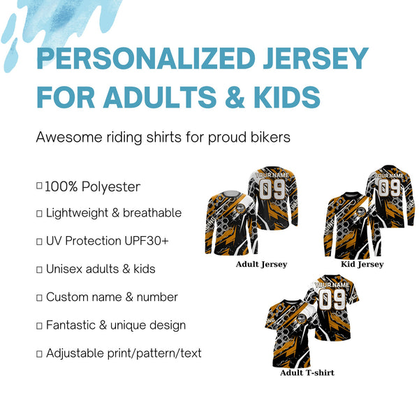 Custom extreme Motocross racing jersey adult&kid UPF30+ biker Live To Ride off-road orange MX shirt PDT240