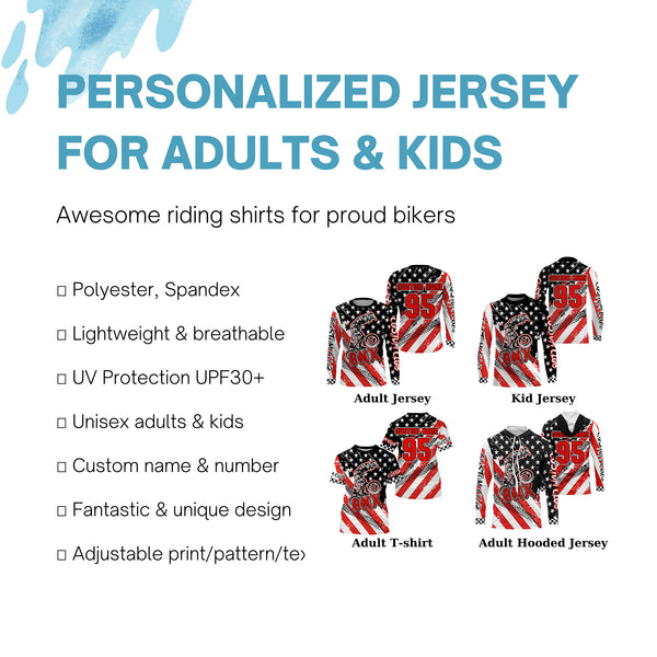 BMX racing jersey UPF30+ freeride riding gear US riding Cycling shirt American adult&kid team racewear| SLC32