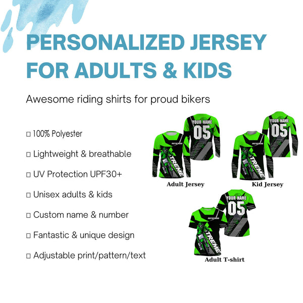 Custom dirt bike jersey UPF30+ extreme Motocross men women kid off-road motorcycle racing shirt PDT314