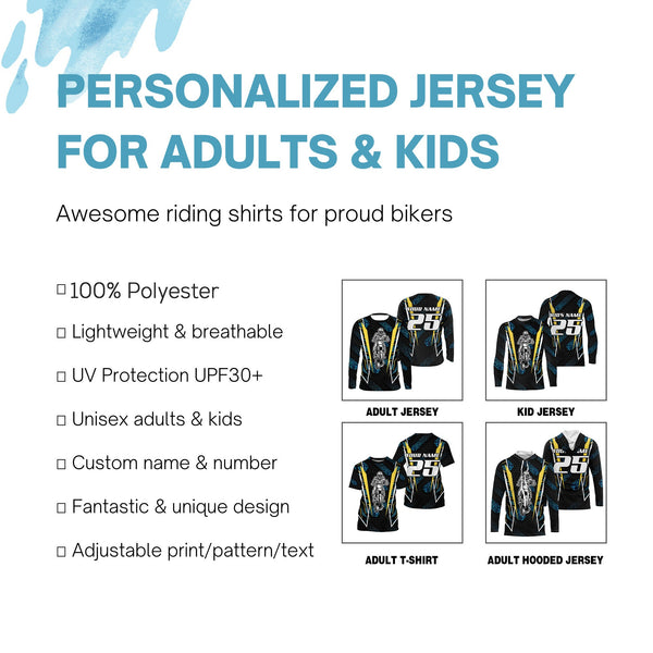 Customizable youth adult kid Motocross jersey UPF30+ dirt bike racing off-road motorcycle shirt PDT97