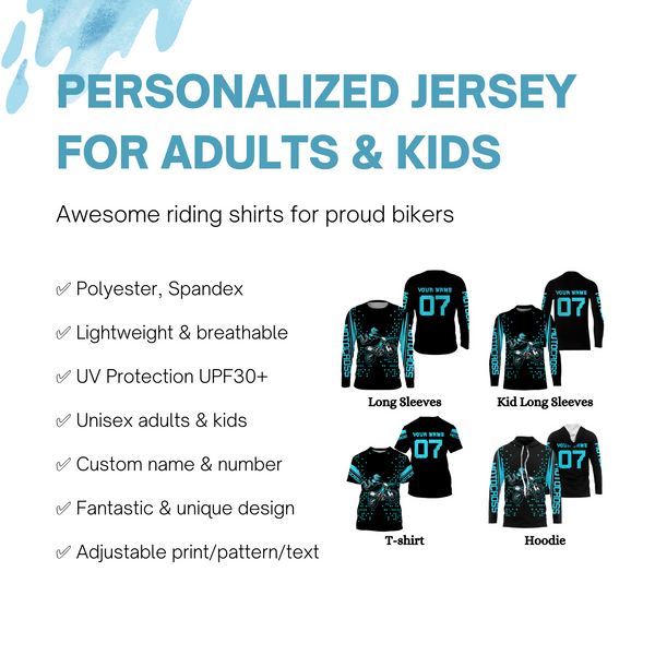 Personalized Motocross Jersey UPF30+ Kid&Adult Dirt Bike Racing Shirt Off-road Motorcycle Riders| NMS612