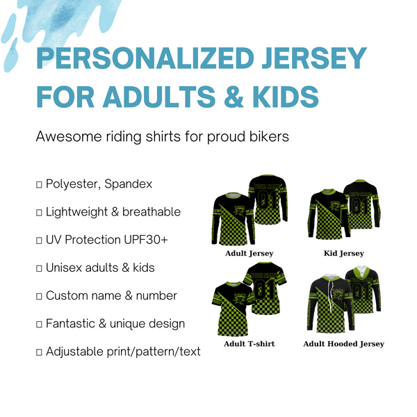 Personalized Motocross Jersey UPF30+ Dirt Bike Racing Shirt Off-Road MX Adult&Kid Riders| NMS766