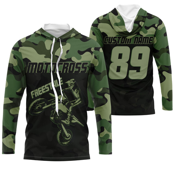 Camo Motocross Jersey Freestyle Personalized UPF30+ Adults & Kid Dirt Bike FMX Race Riders Motorcycle| NMS686