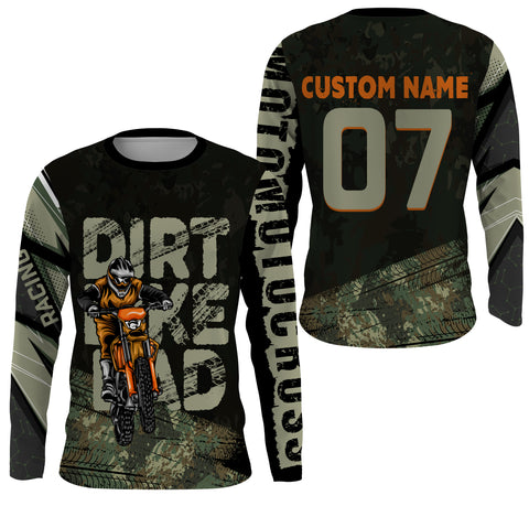 Personalized Dirt Bike Dad Riding Jersey UV UPF30+ Biker Dad Shirt Motocross Father's Day Gift NMS517