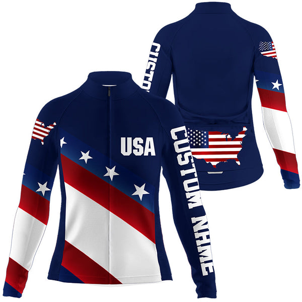 American cycling jersey mens womens with 3 pockets UPF50+ USA bike jersey full zip bicycle shirt| SLC219