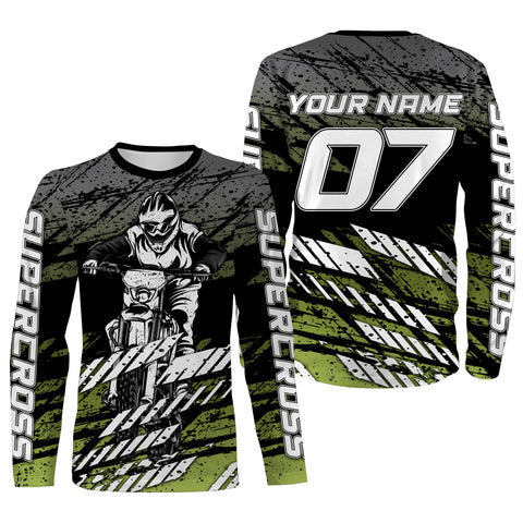 Supercross Jersey Custom Number & Name Tire Track Motorcycle Riding Shirt Off-Road Dirt Bike Racing| NMS541