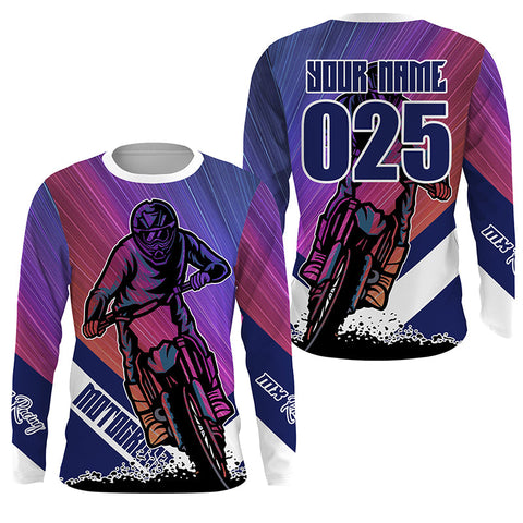 Custom Motocross Kid Men Women Jersey UPF30+ Pink Dirt Bike Racing Shirt MX Off-Road Long Sleeve PDT377