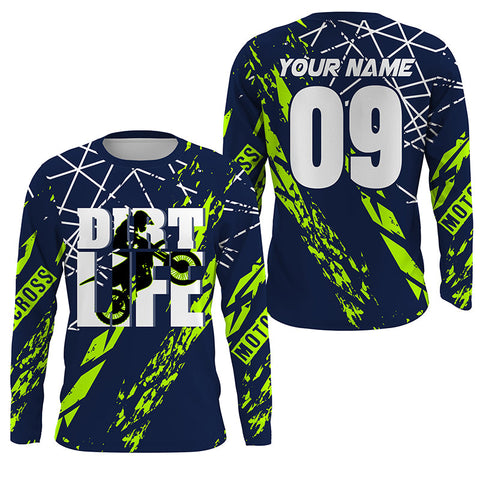 Dirt Life Personalized Racing Jersey UPF30+ Motocross Kid Adult Dirt Bike MX Long Sleeves NMS1140