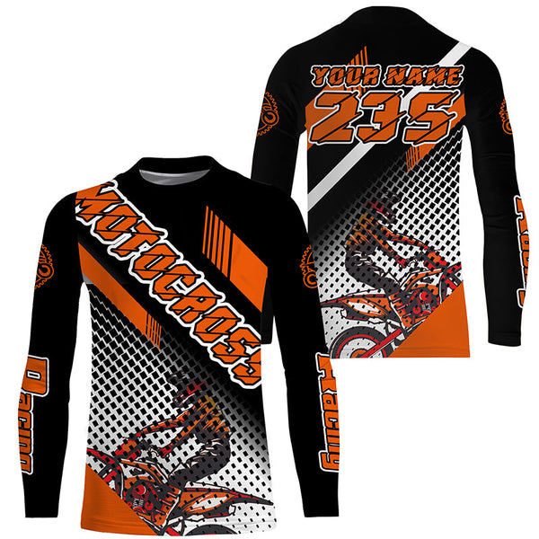 Extreme men women youth Motocross jersey custom dirt bike off-road shirt UPF30+ orange motorcycle PDT289